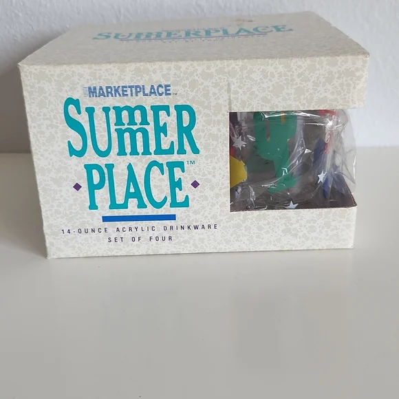 New Old Stock! - 1989 Summer Place Acrylic Drinkware